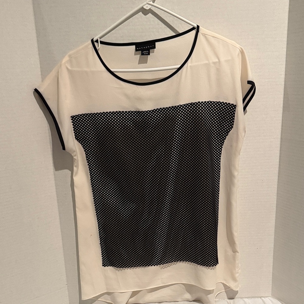 Metaphor Ivory and Black Patterned Blouse